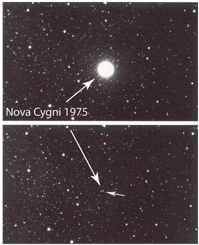 Año 1975. Inesperada aparición de la estrella Nova Cygni. 