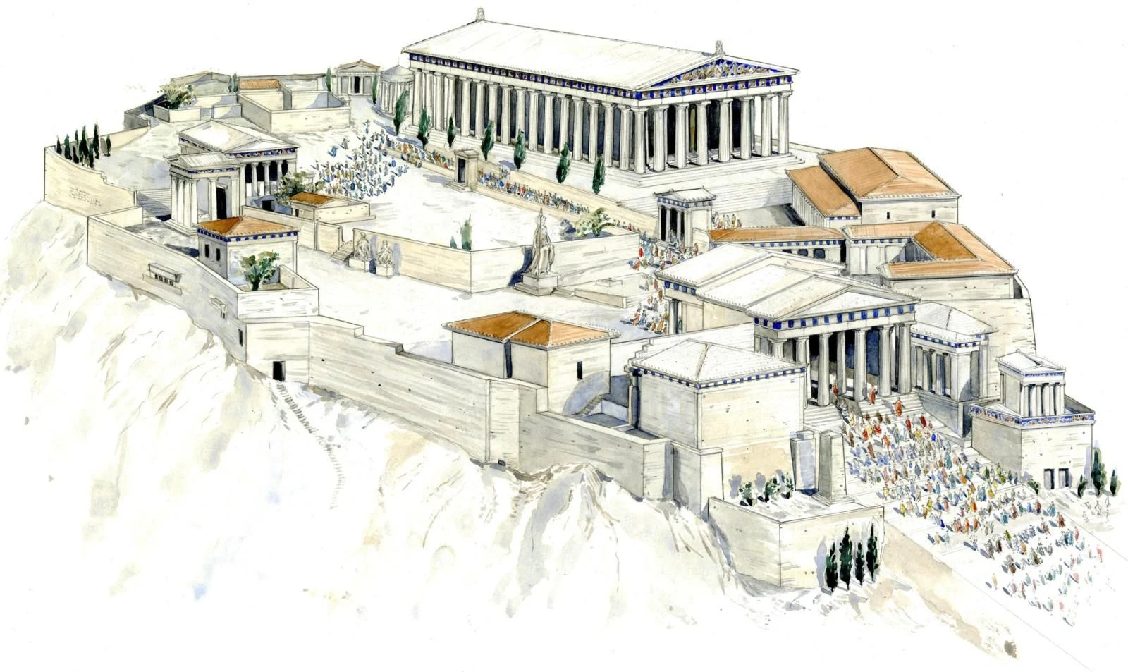 La acrópolis de la antigua Grecia.