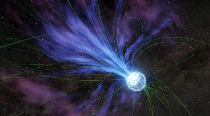 En la imagen se ve la representación artística del concepto de magnetar.