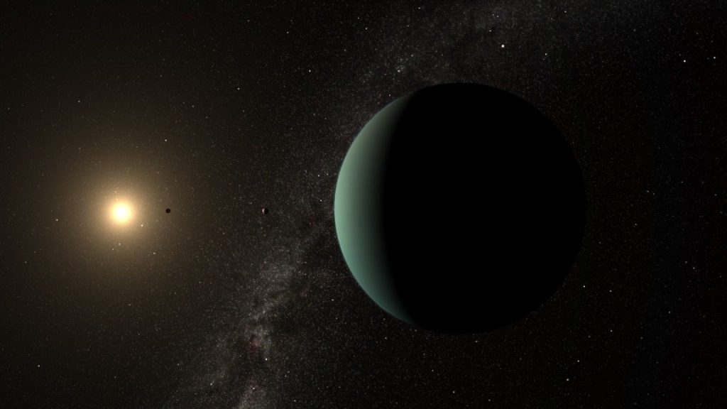 Se ve una ilustración artística del sistema exoplanetario HD 20794 